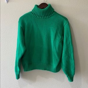 Vintage J Crew kelly green turtleneck